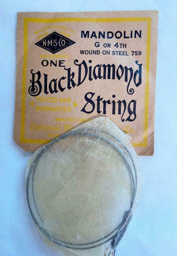 Vintage Mandolin String Black Diamond G Or 4th Wound On Steel 759 Nms Co