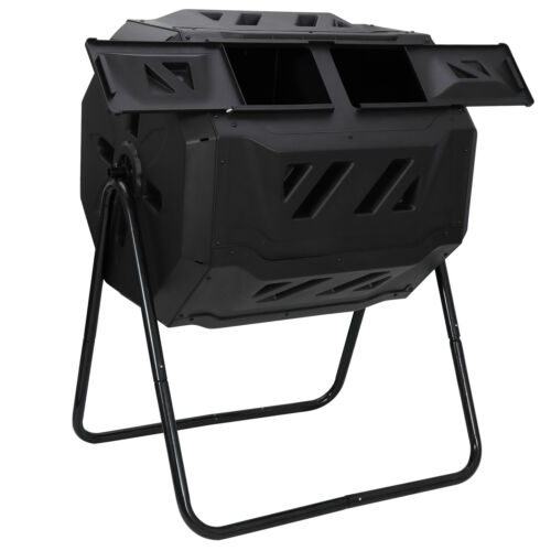 Chambers Composting Tumbler 43 Gallon Dual Outdoor Gardening Large Compost Bin